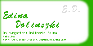 edina dolinszki business card